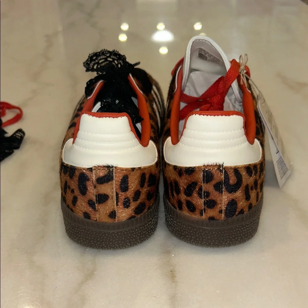 Adidas Leopard Print Sneakers with Orange Laces / Black Laces - Picture 7 of 9